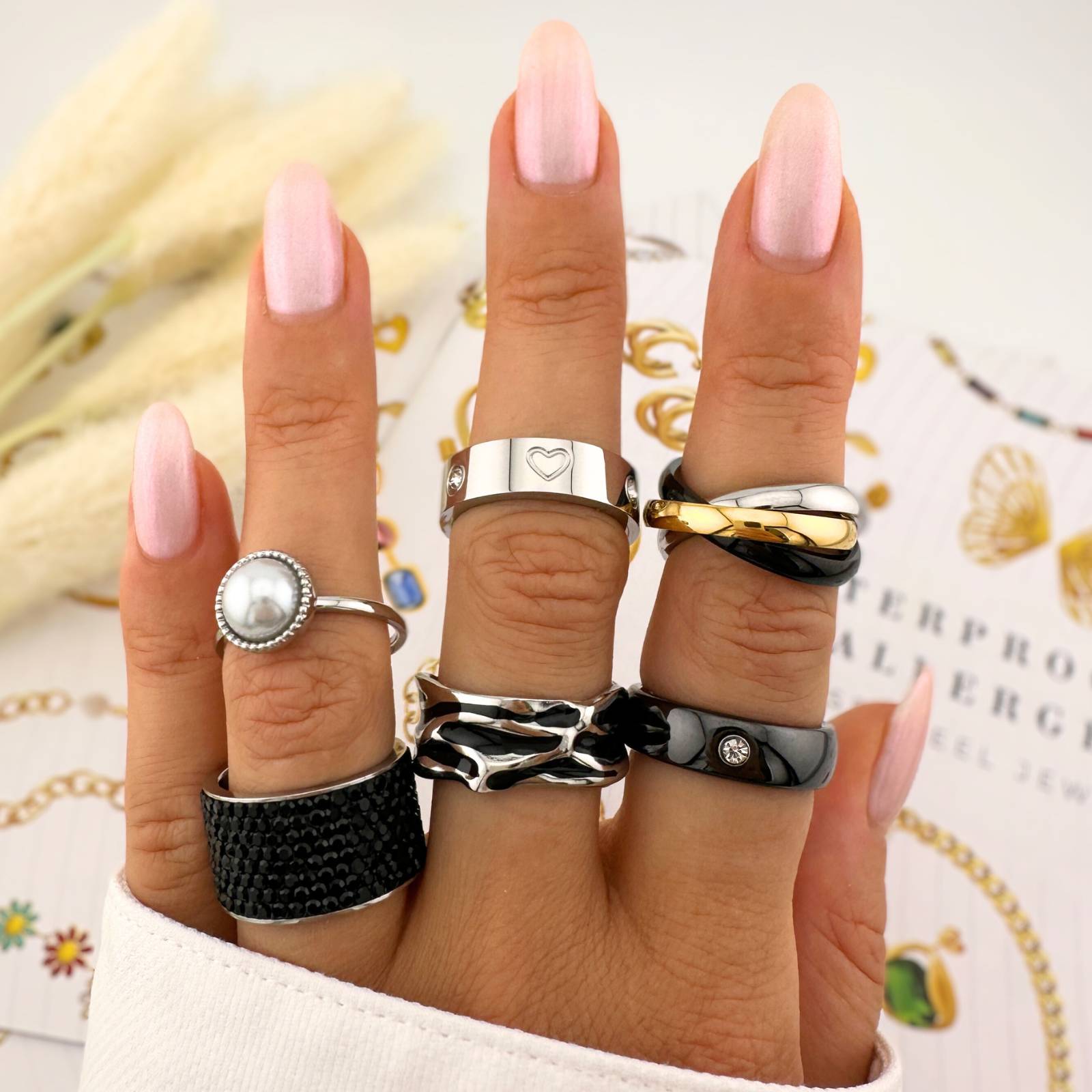 Hearts Ring, Stainless Steel