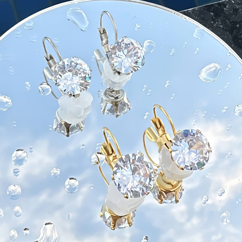 Earrings, 18K Gold Plated Steel