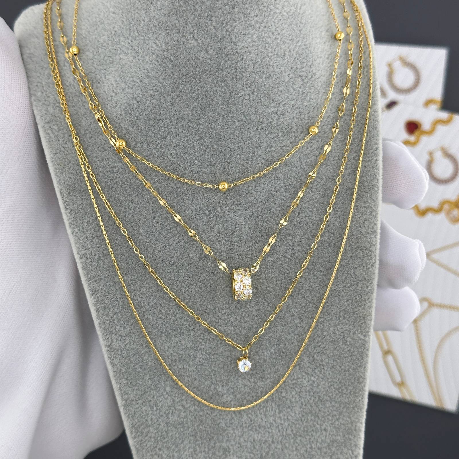 Necklace, 18K Gold Plated Steel