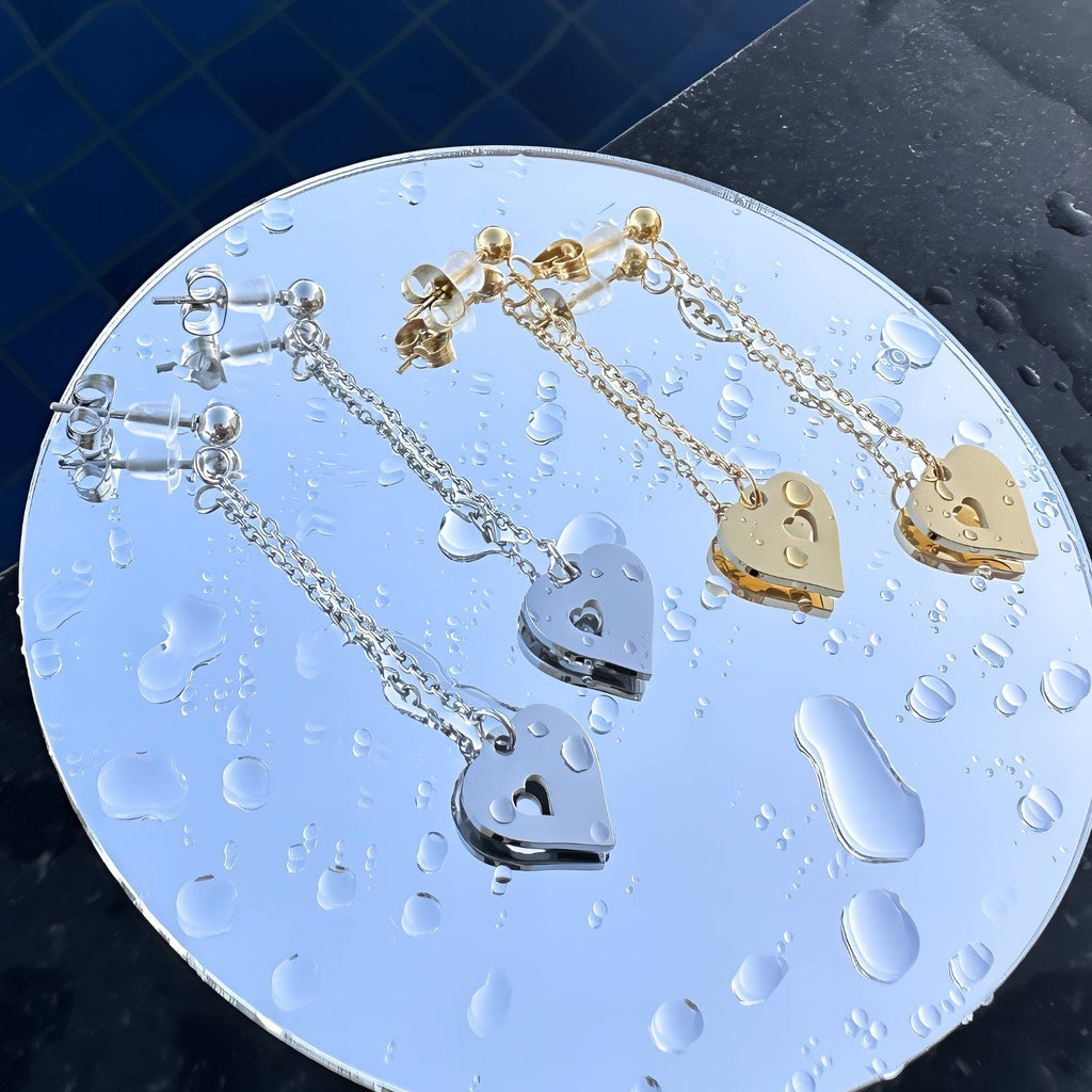 Hearts Earrings, Stainless Steel