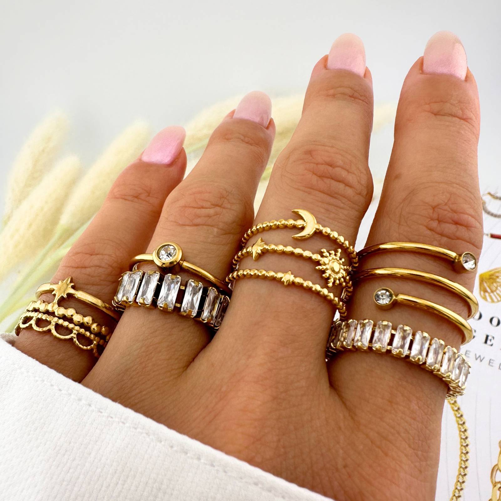 Ring, 18K Gold Plated Steel