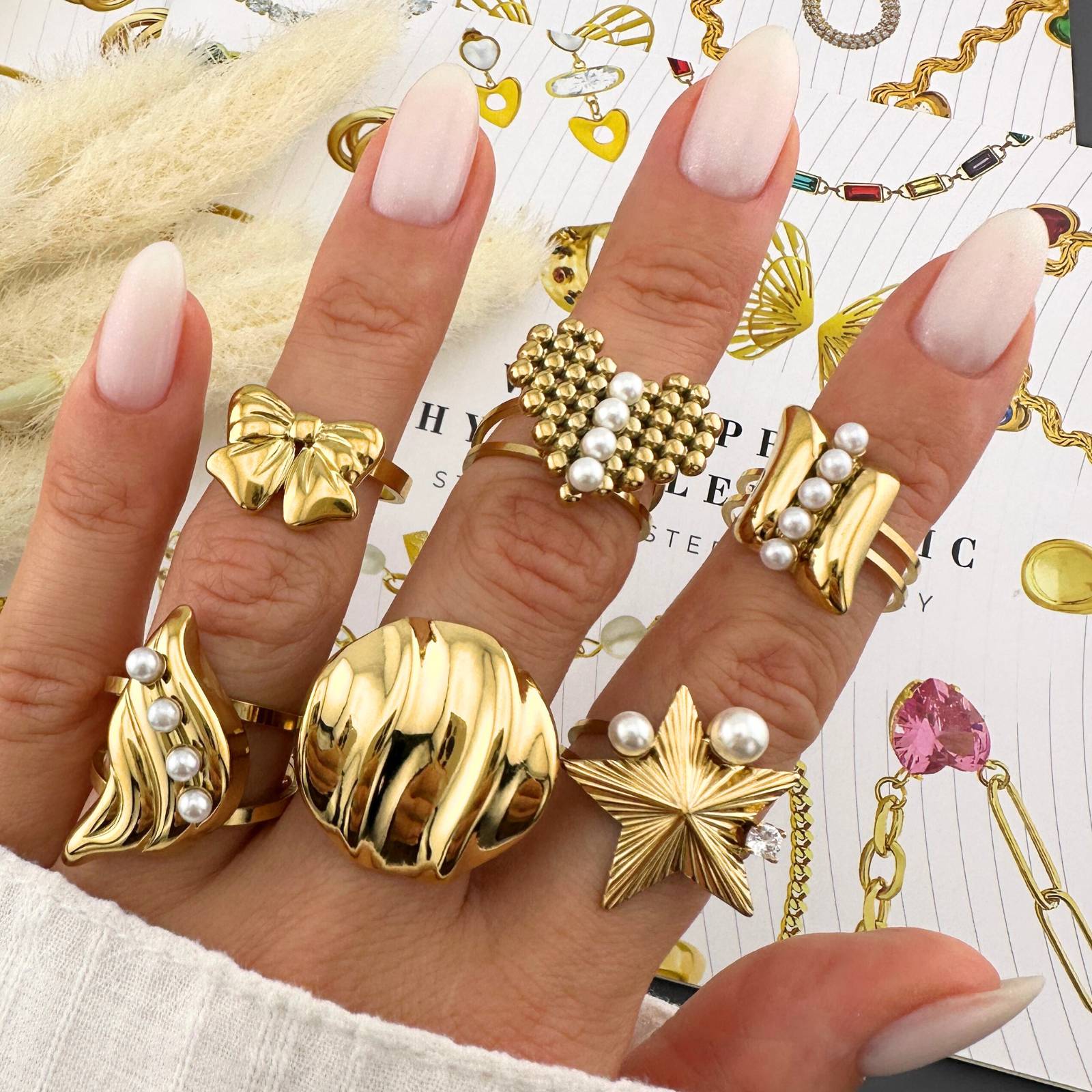 Heart Ring, 18K Gold Plated Steel