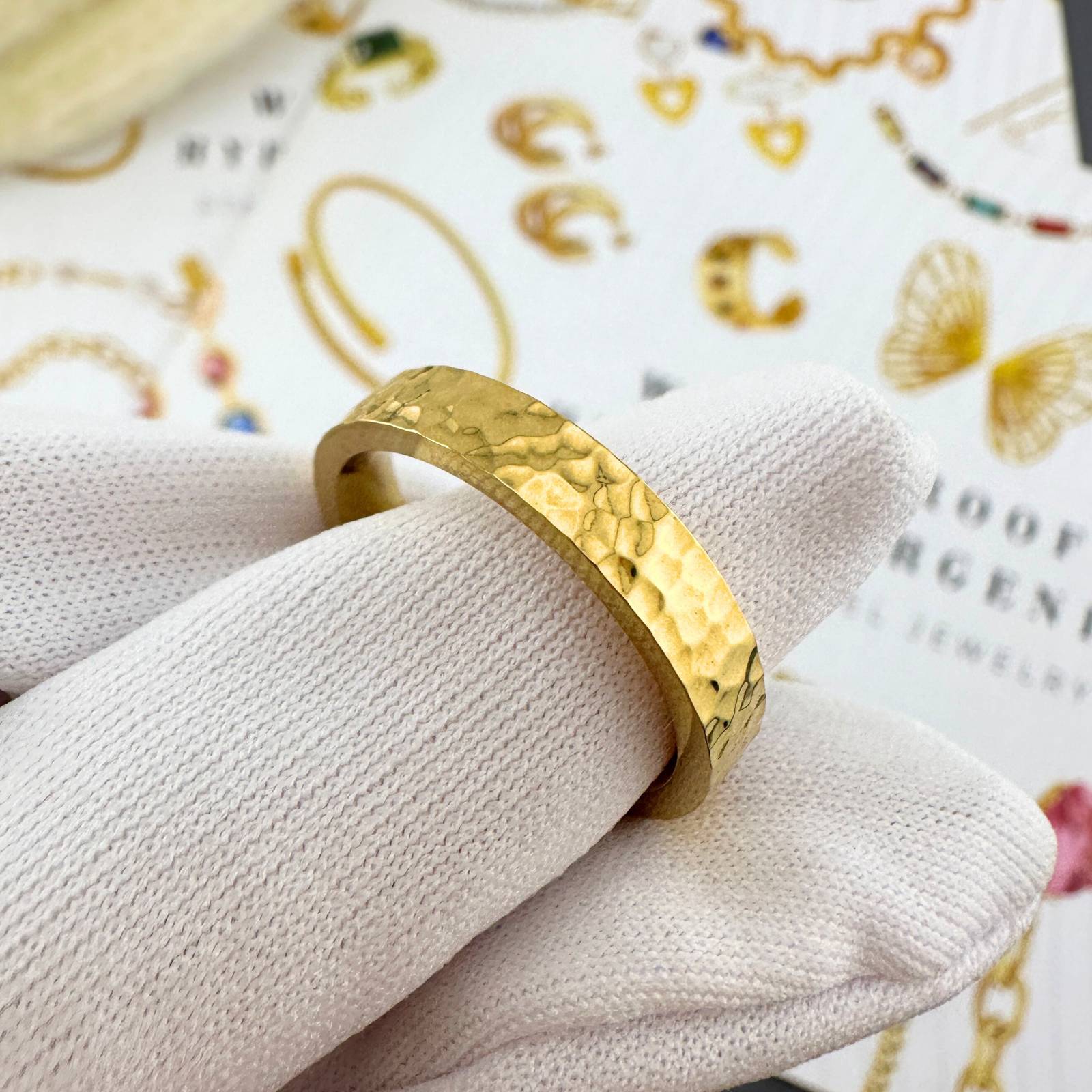 Ring, 18K Gold Plated Steel