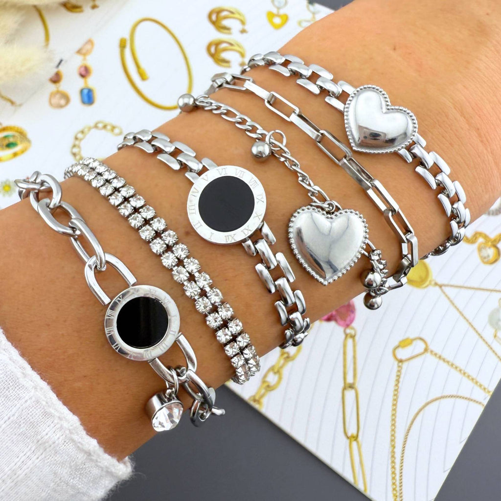 Hearts Bracelet, Stainless Steel
