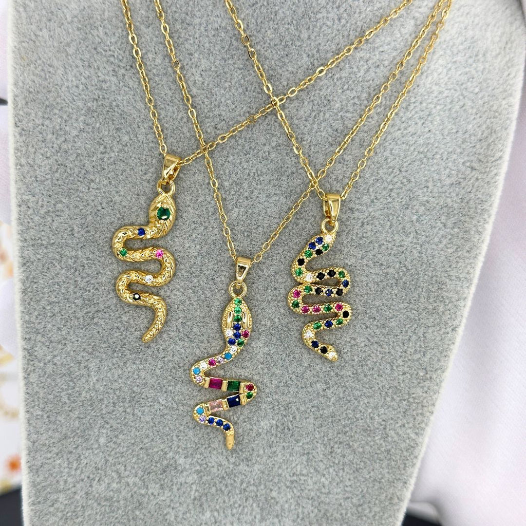 Snake Necklace, 18K Gold Plated Steel
