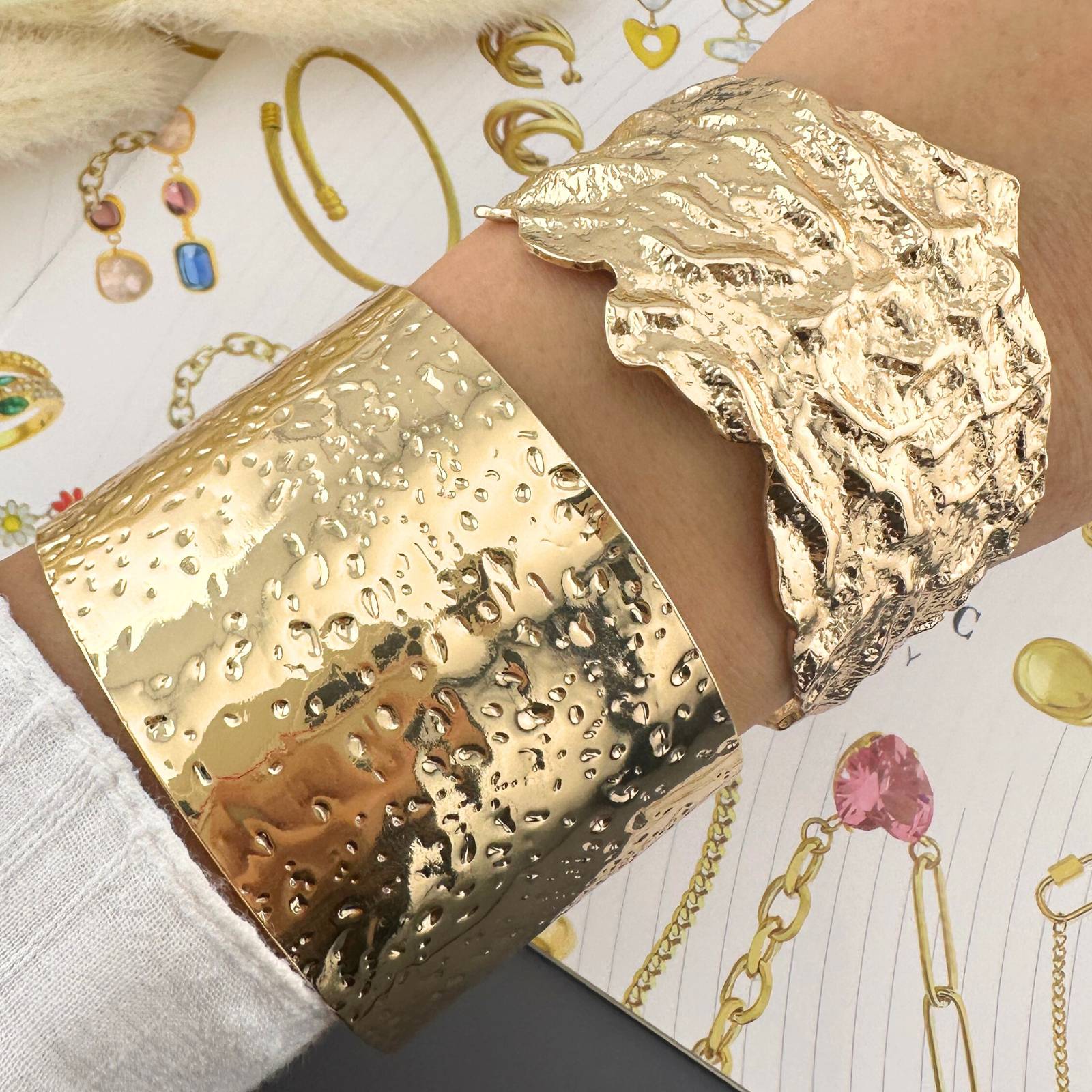 Bracelet, 18K Gold Plated Steel