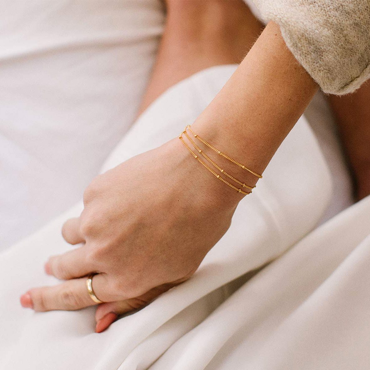Bracelet, 18K Gold Plated Steel