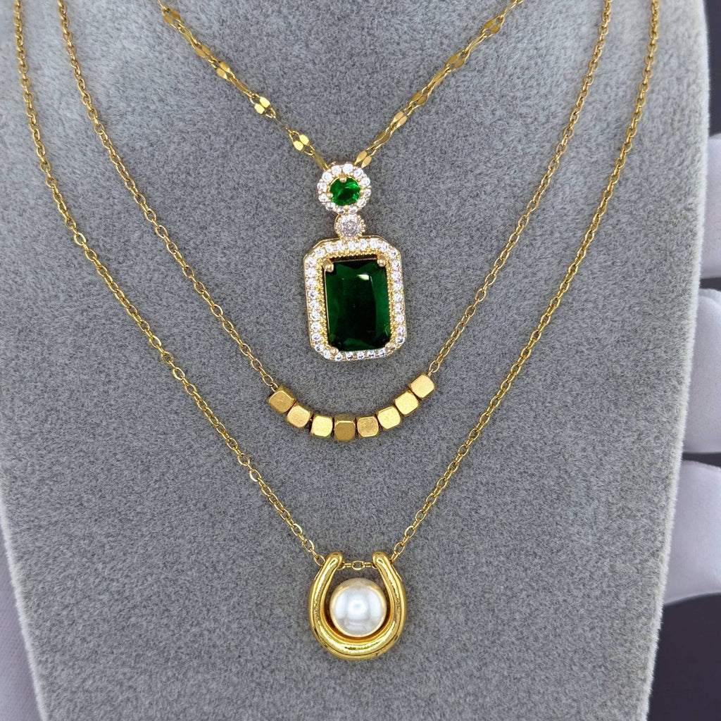 Necklace, 18K Gold Plated Steel