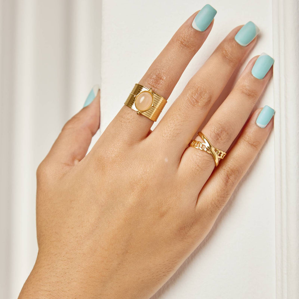 Ring, 18K Gold Plated Steel