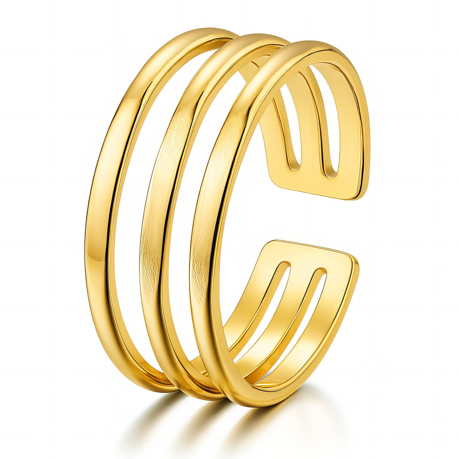 Ring, 18K Gold Plated Steel