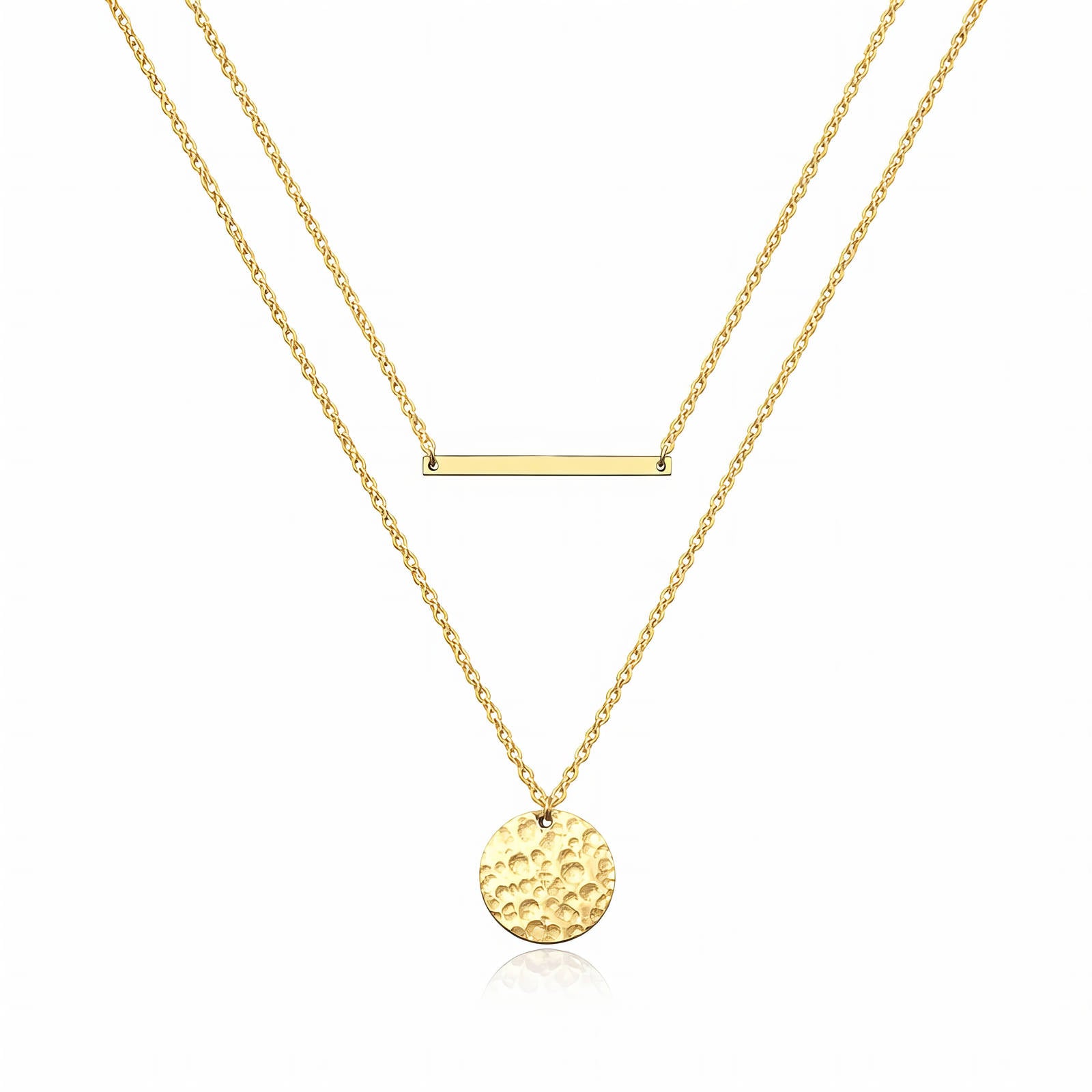Necklace, 18K Gold Plated Steel