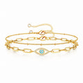 Evil Eye Bracelet, 18K Gold Plated Steel