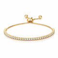 Tennis Bracelet, 18K Gold Plated Brass