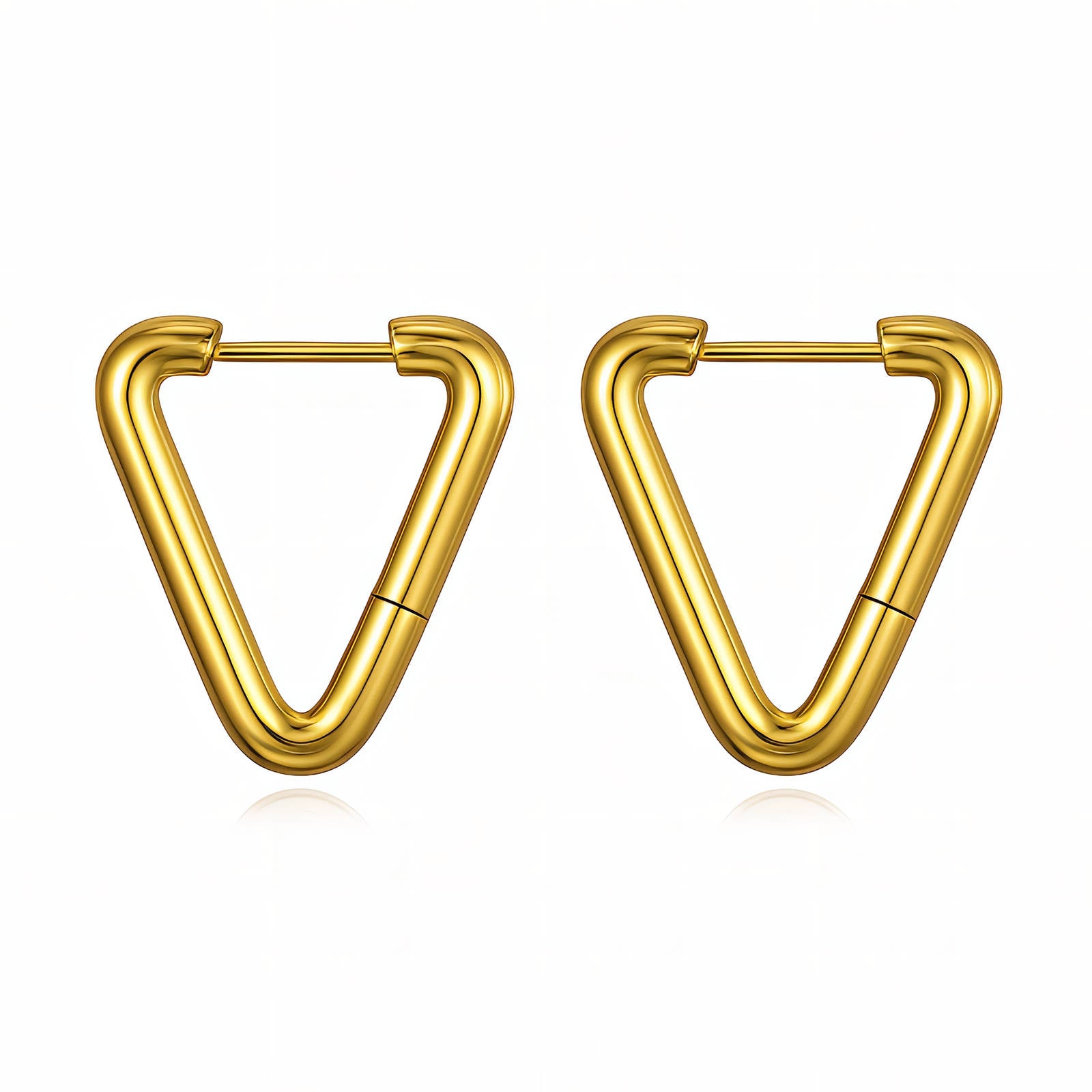 Earrings, 18K Gold Plated Steel