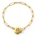 Flower Bracelet, 18K Gold Plated Steel