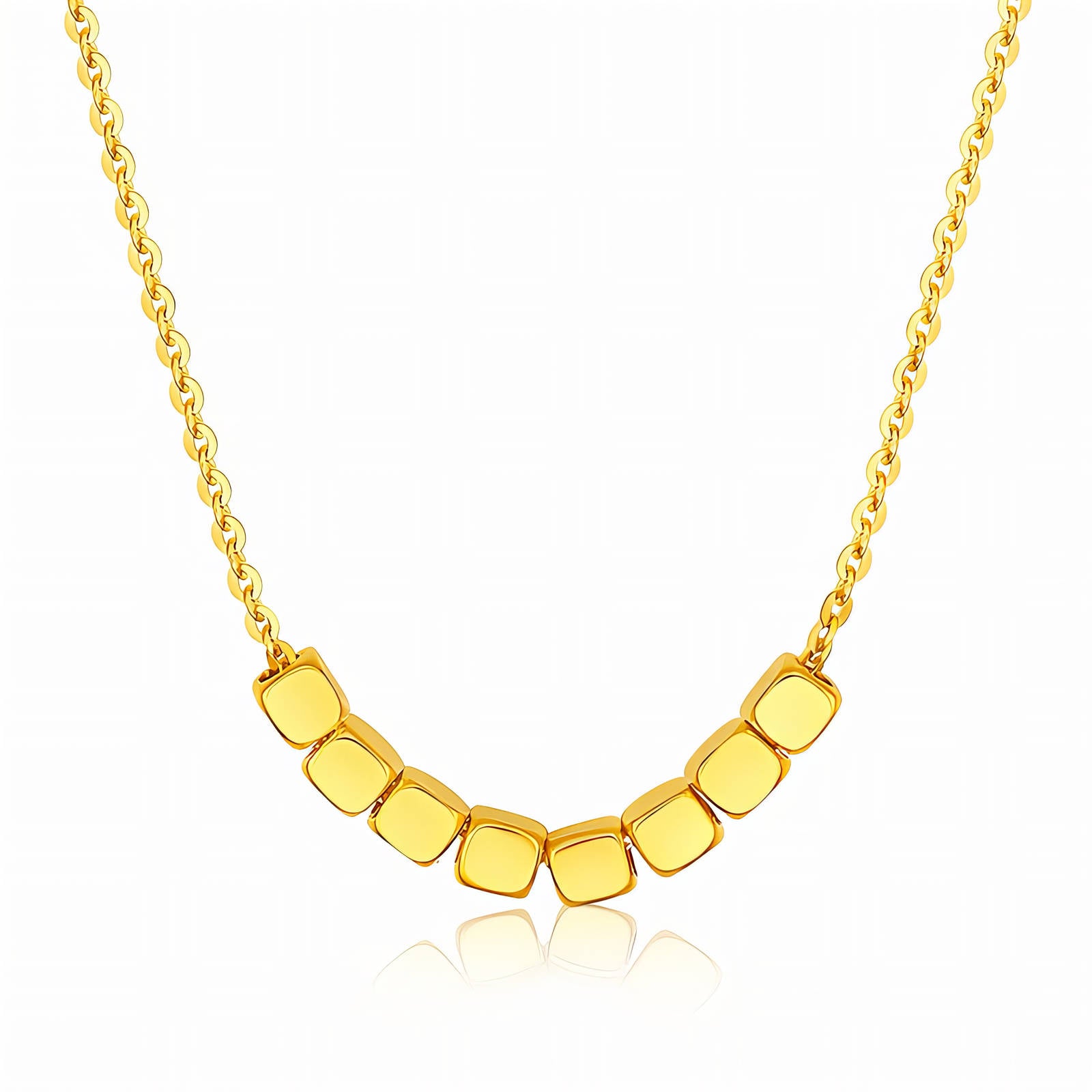 Necklace, 18K Gold Plated Steel