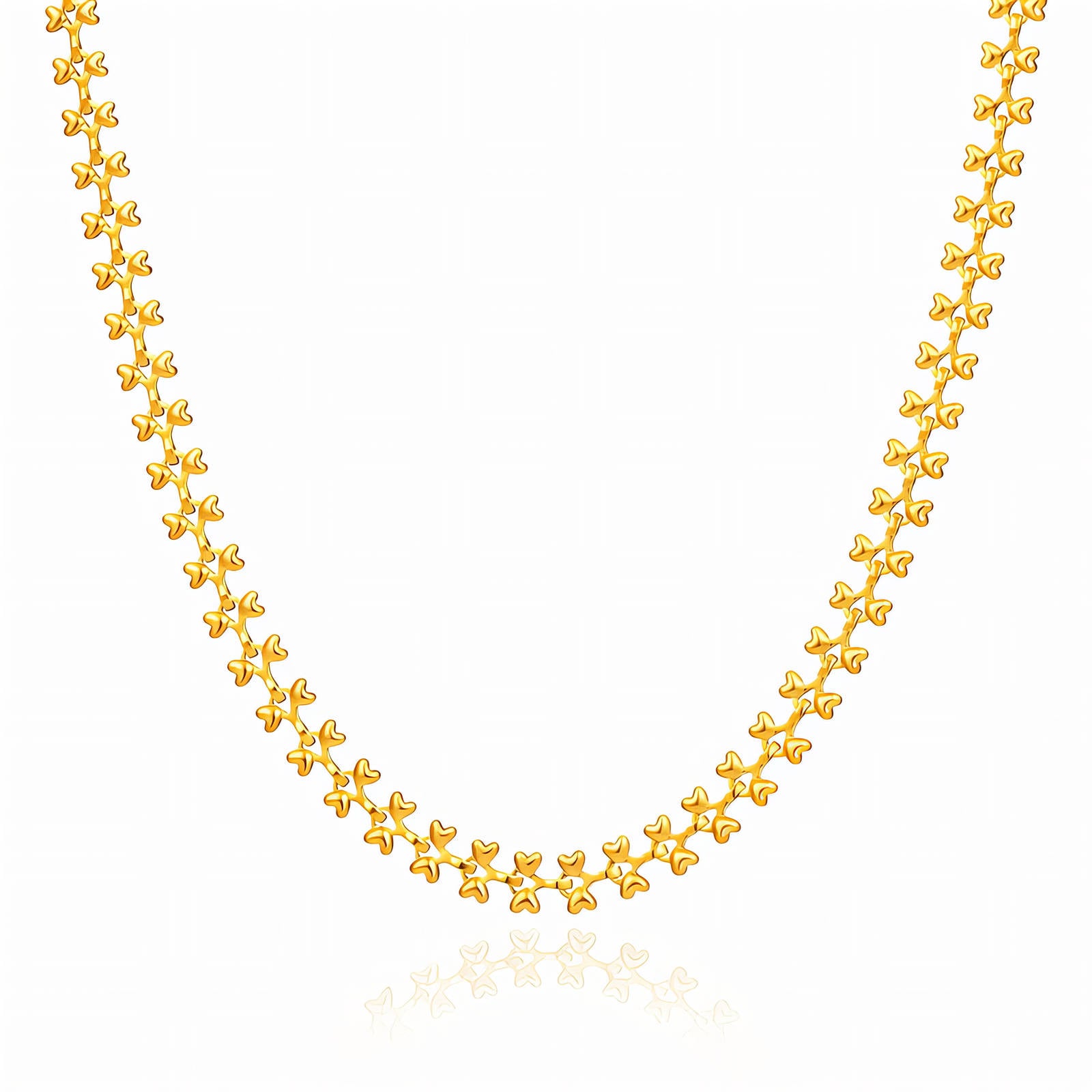 Hearts Necklace, 18K Gold Plated Steel