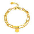 Bracelet, 18K Gold Plated Steel