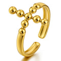 Crosses Ring, 18K Gold Plated Steel