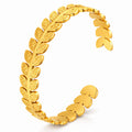 Leaves Bracelet, 18K Gold Plated Steel
