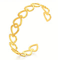 Hearts Bracelet, 18K Gold Plated Steel