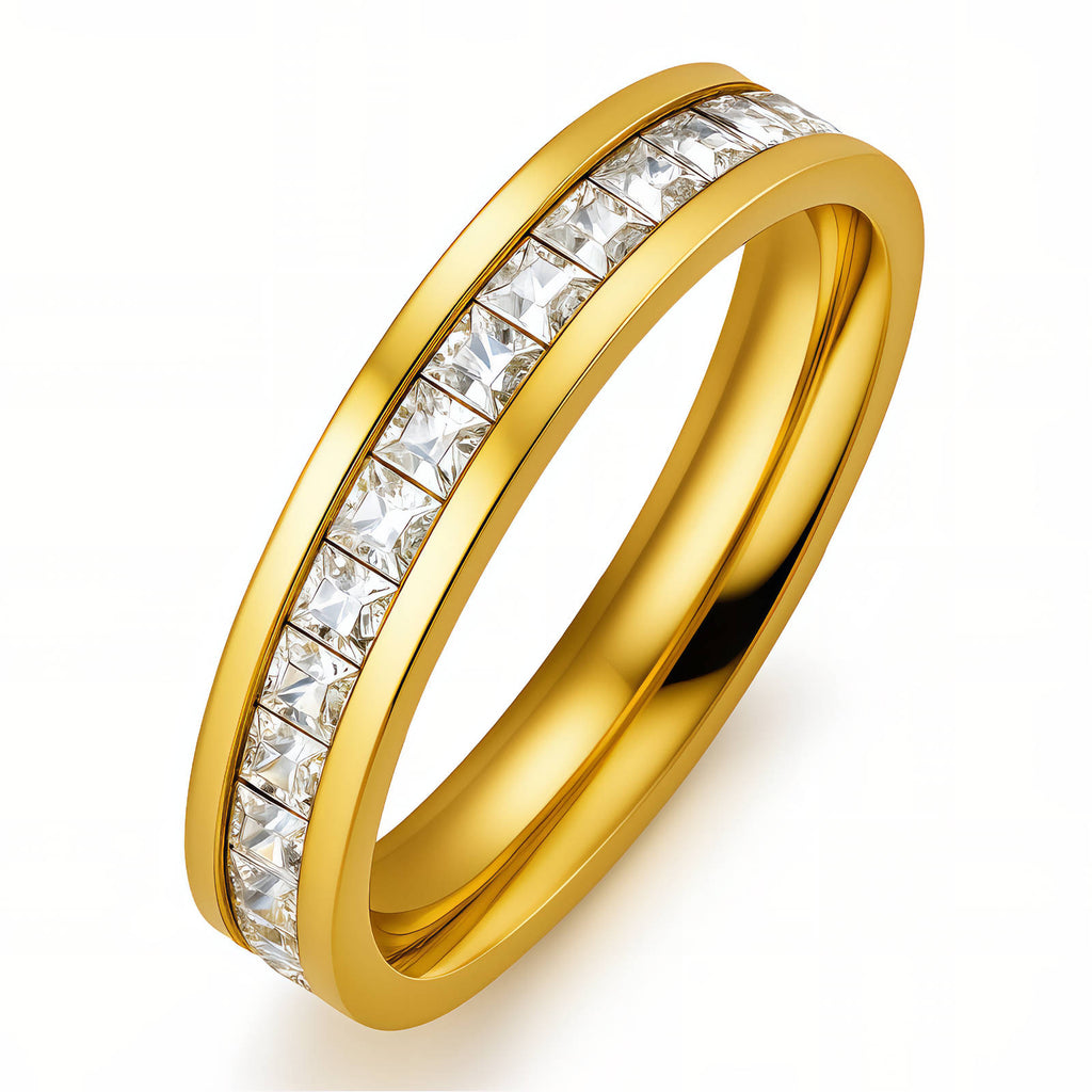 Ring, 18K Gold Plated Steel