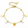 Butterfly Anklet, 18K Gold Plated Steel