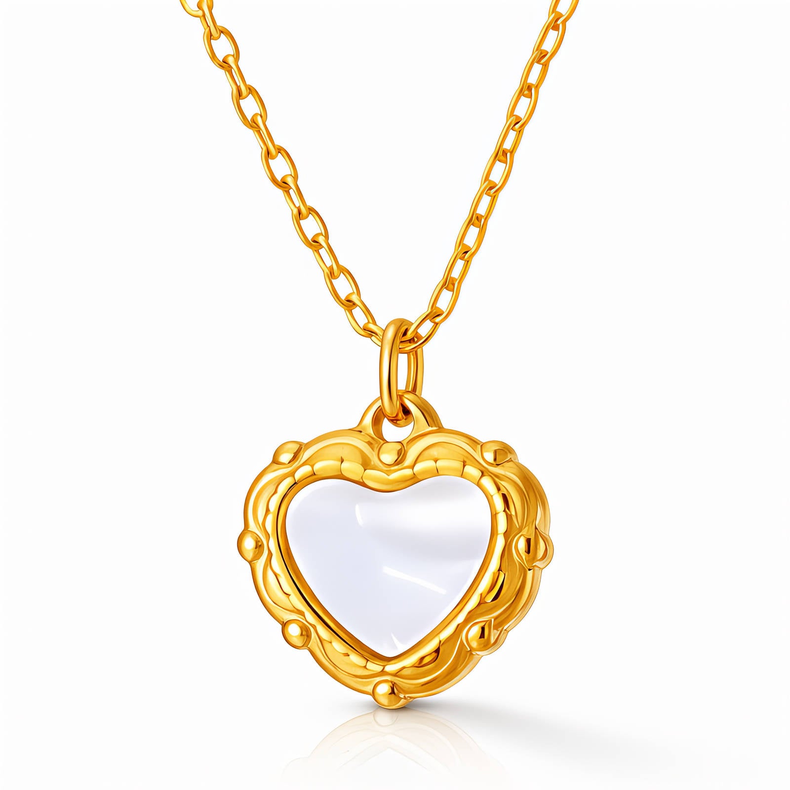 Hearts Necklace, 18K Gold Plated Steel