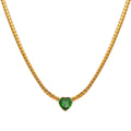 Heart Necklace, 18K Gold Plated Steel