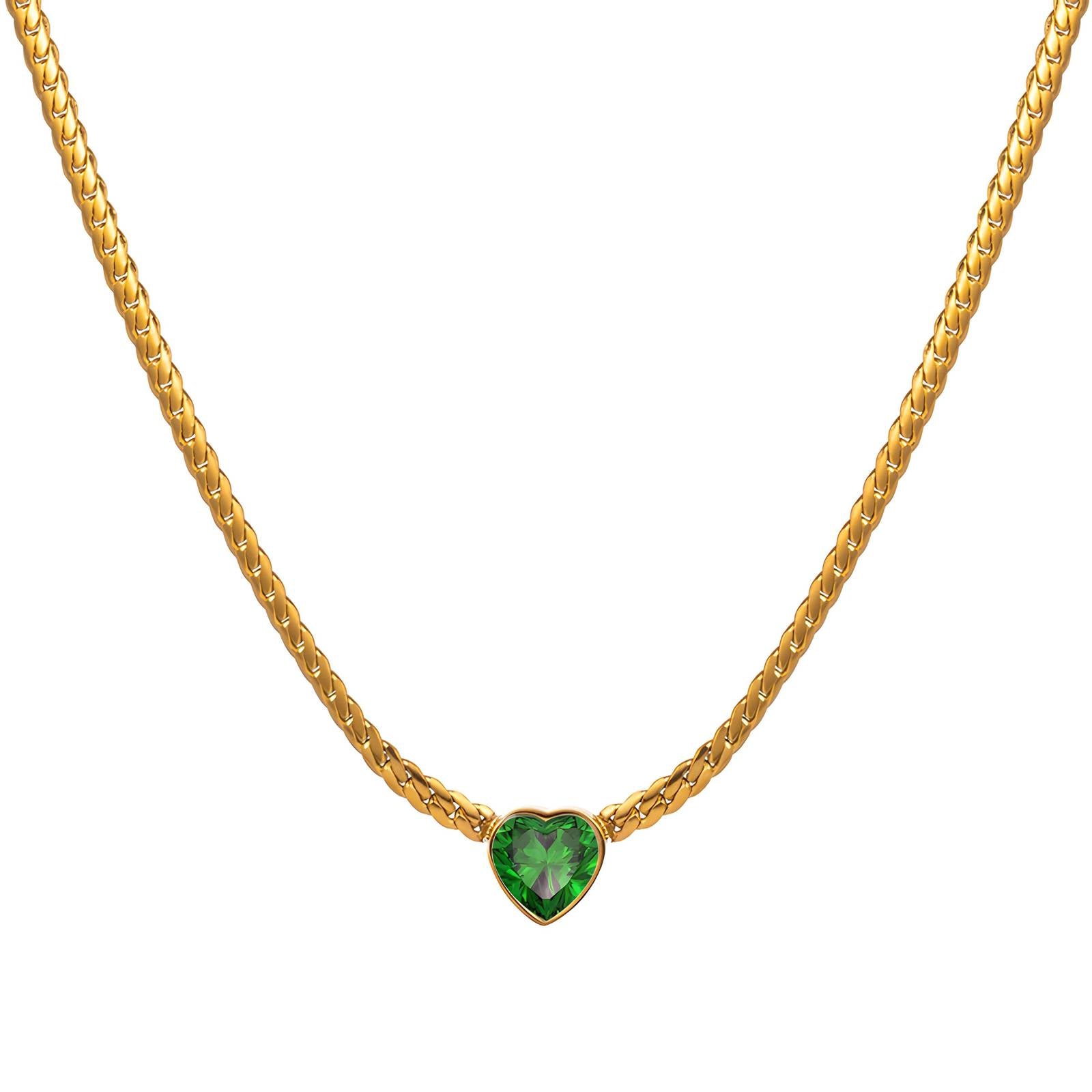 Heart Necklace, 18K Gold Plated Steel