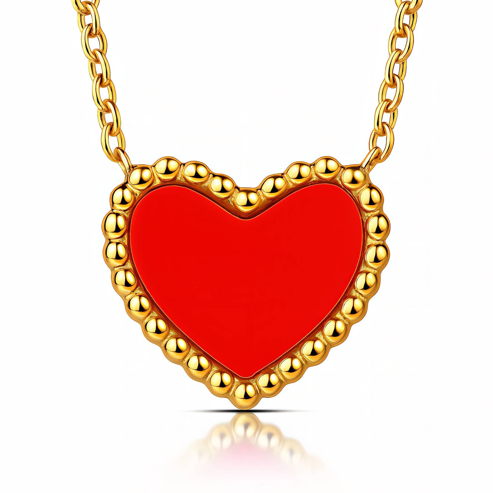 Hearts Necklace, 18K Gold Plated Steel