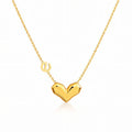 Heart Necklace, 18K Gold Plated Steel