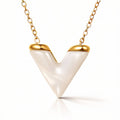 V Necklace, 18K Gold Plated Steel