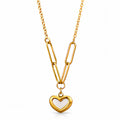 Hearts Necklace, 18K Gold Plated Steel