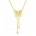 Butterfly Necklace, 18K Gold Plated Steel