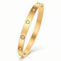 Hearts Bracelet, 18K Gold Plated Steel