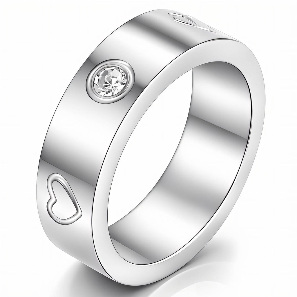 Hearts Ring, Stainless Steel