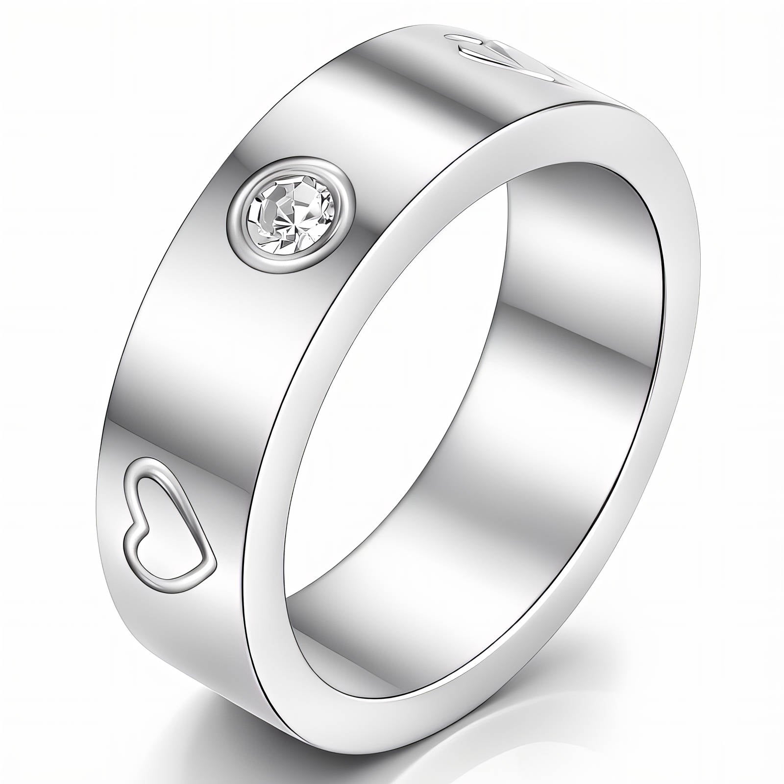 Hearts Ring, Stainless Steel