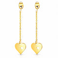 Hearts Earrings, 18K Gold Plated Steel