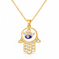 evil eye Necklace, 18K Gold Plated Steel