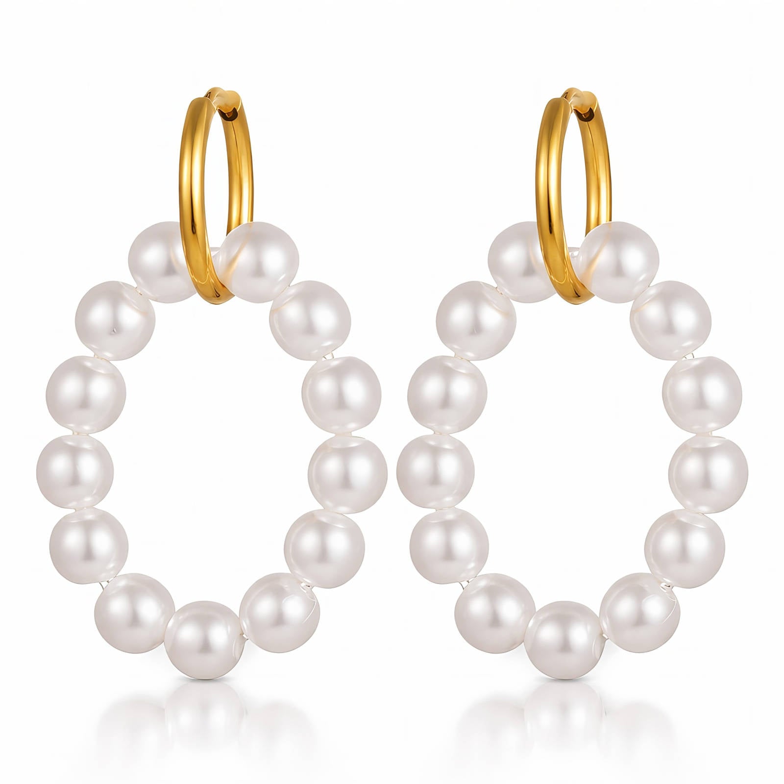 Earrings, 18K Gold Plated Steel