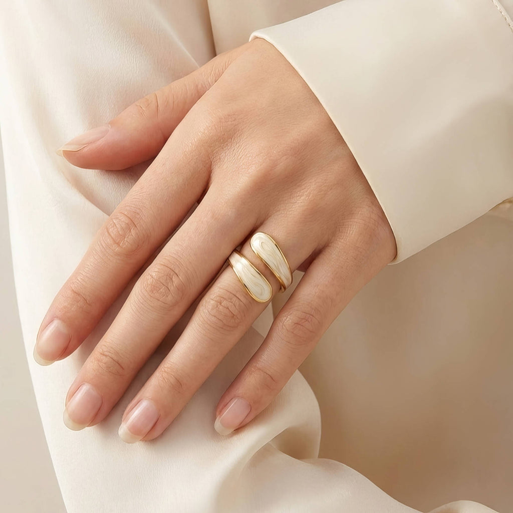 Ring, 18K Gold Plated Steel