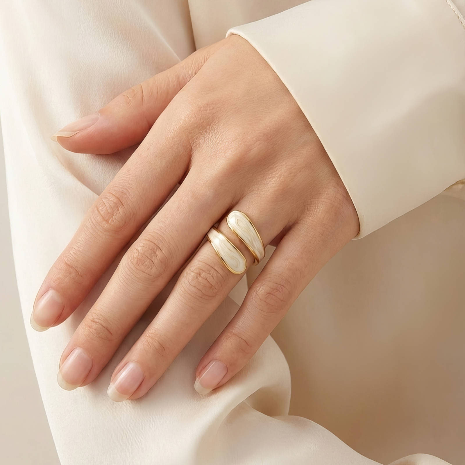 Ring, 18K Gold Plated Steel