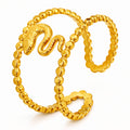 Snake Ring, 18K Gold Plated Steel