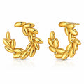 Leaves Earrings, 18K Gold Plated Steel