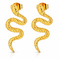 Snakes Earrings, 18K Gold Plated Steel