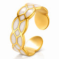 Ring, 18K Gold Plated Steel