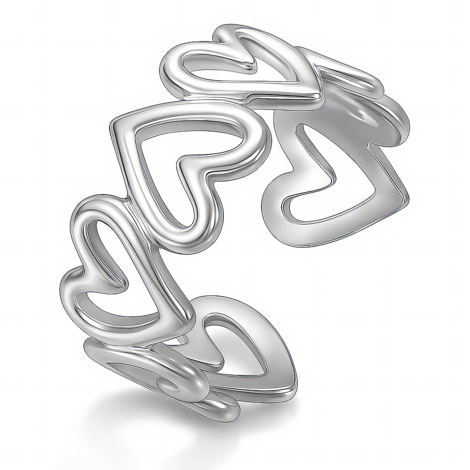 Hearts Ring, Stainless Steel