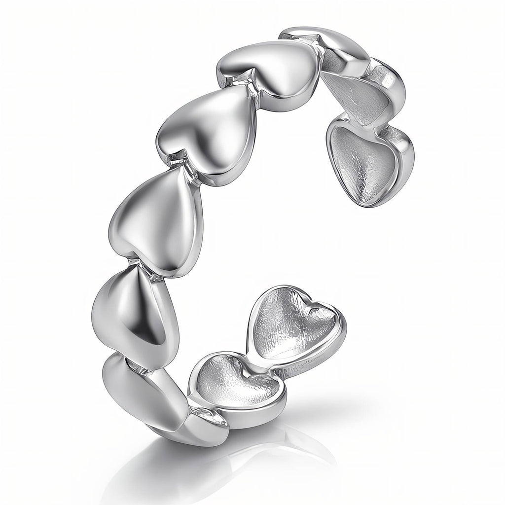 Hearts Ring, Stainless Steel