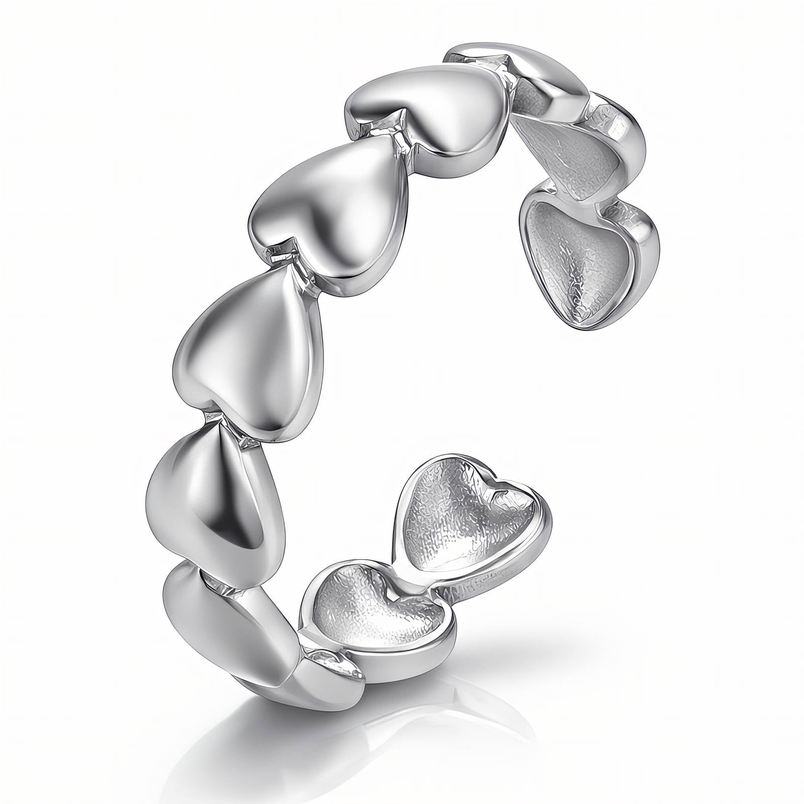 Hearts Ring, Stainless Steel